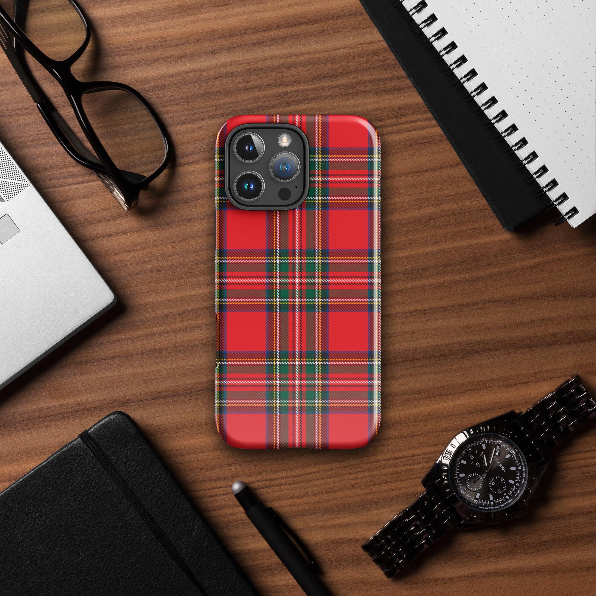 Royal Stewart Tough iPhone Case, Plaid Aesthetic Phone Cover
