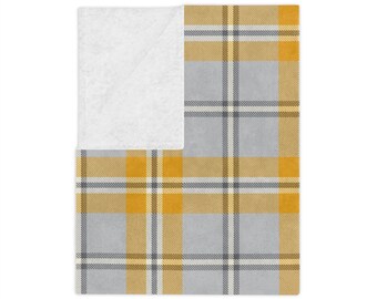 Cairngorm Yellow Plaid Throw Blanket, Cozy Cottagecore Sofa Throw, Farmhouse Living Room Decor, Rustic Country Bedding Accent, Gift for Home