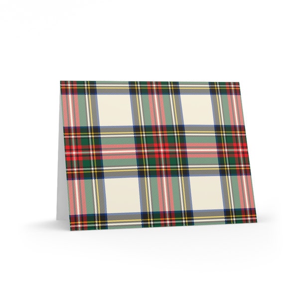 Stewart Dress Greeting Cards, Christmas Plaid Notecards, Tartan Stationary Set