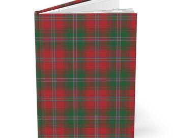 Ireland Red Tartan Journal, Irish Plaid Notebook, Hardcover Travel Diary, Celtic Heritage Gift, Red Green Blank Book for Planning