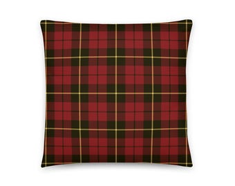 Wallace Tartan Throw Pillow, Scottish Clan Plaid Cushion, Cozy Rustic Home Decor, Heritage Gift, Holiday Decorative Accent