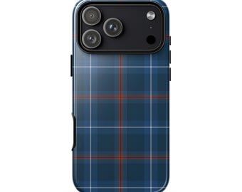 American National Tartan iPhone Case, Patriotic Phone Case, Independence Day Cellphone Cover, USA Plaid Tech Protector