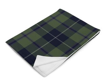 Douglas Hebridean tartan plaid, groene en zwarte plaid, gezellig Schots cadeau, winterhuisje decor, sofa plaid, kerstmis, Highland-stijl
