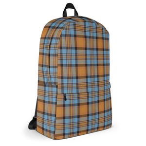 Whisky Tartan Backpack, Preppy Plaid Laptop Bag for School, Work, or Travel, Stylish Everyday Bookbag, Scottish Pattern Gift