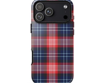 American Bicentennial Tartan iPhone Case, Patriotic Plaid, Independence Day Phone Cover, USA Heritage Design