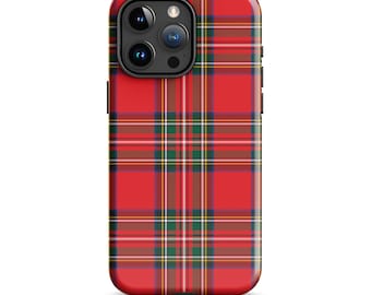 Stewart Black Tartan Phone Case, Scottish Plaid iPhone Cover