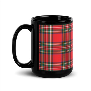 Taza navideña Royal Stewart, decoración navideña a cuadros, regalo para taza de té