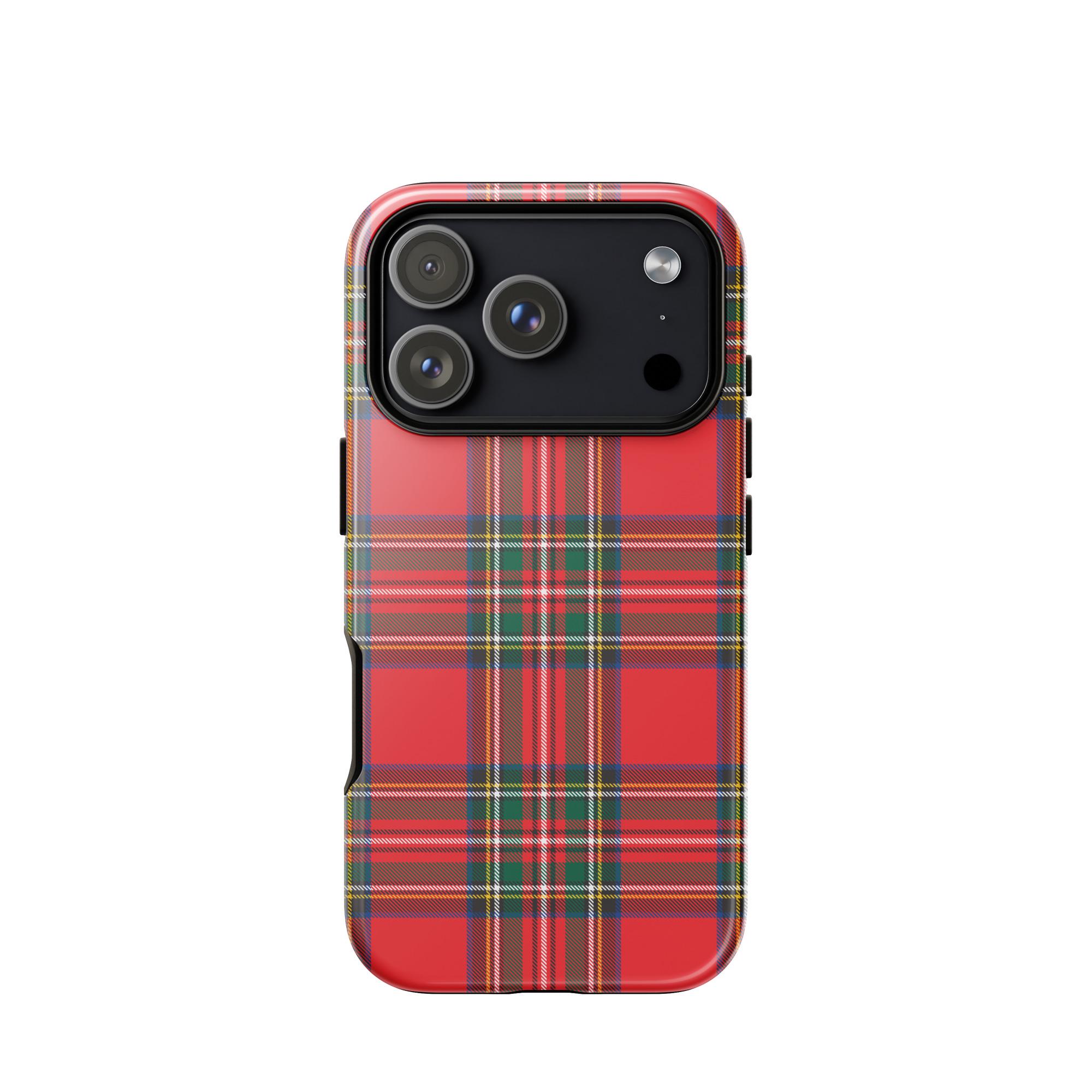 Royal Stewart Tough iPhone Case, Plaid Aesthetic Phone Cover Royal Stewart Tough iPhone Case, Plaid Aesthetic Phone Cover