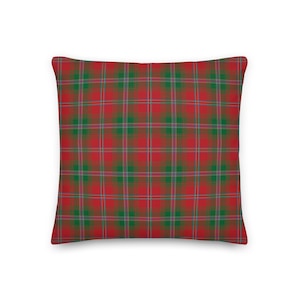 Ireland Red Pillow, Plaid Tartan Cushion, Rustic Home Decor, Saint Patrick&#39;s Day Gift
