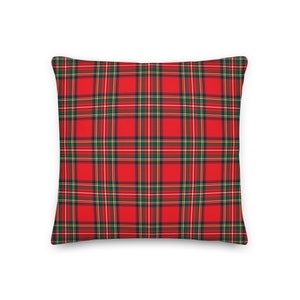 Royal Stewart Tartan Cushion, Plaid Accent Pillow, Christmas Home Decor