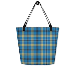 Laing Tartan Tote, Summer Accessory, Plaid Shoulder Bag, Everyday Bag for Travel and Shopping