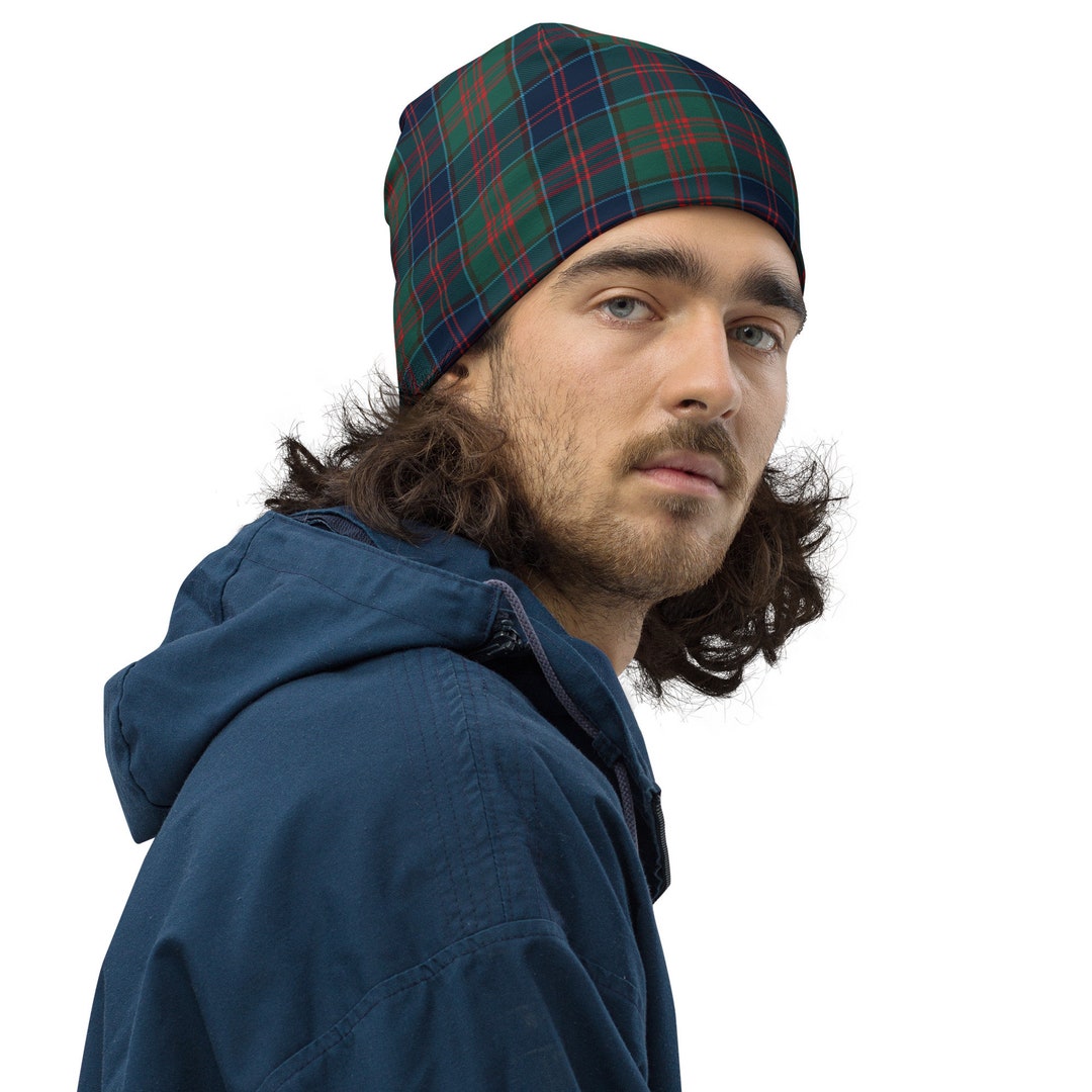 Stewart of Appin Hunting Plaid Hat, Scottish Tartan Beanie, Warm Winter