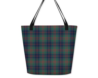 Stewart of Appin Tartan Tote Bag, Scottish Plaid Shoulder Bag, Large Carryall for Travel, Groceries, School Everyday Use, Heritage Gift