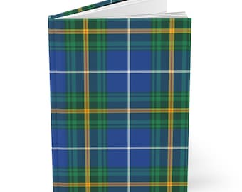 Nova Scotia Hardcover Journal, Tartan Notebook Mindfulness Gift, Plaid Diary for Writing