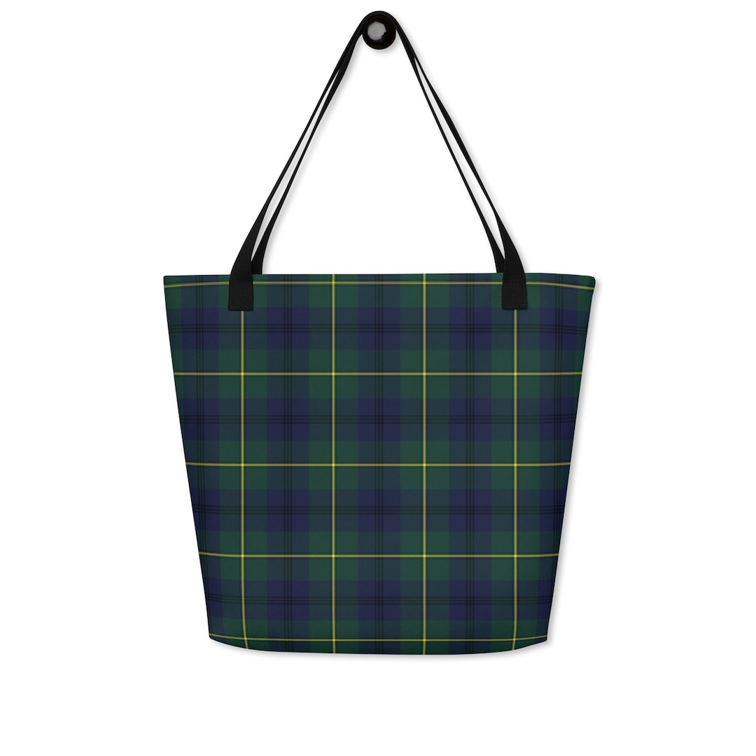 Cockburn Modern Tartan Plaid Leather Tote Bag main image 0