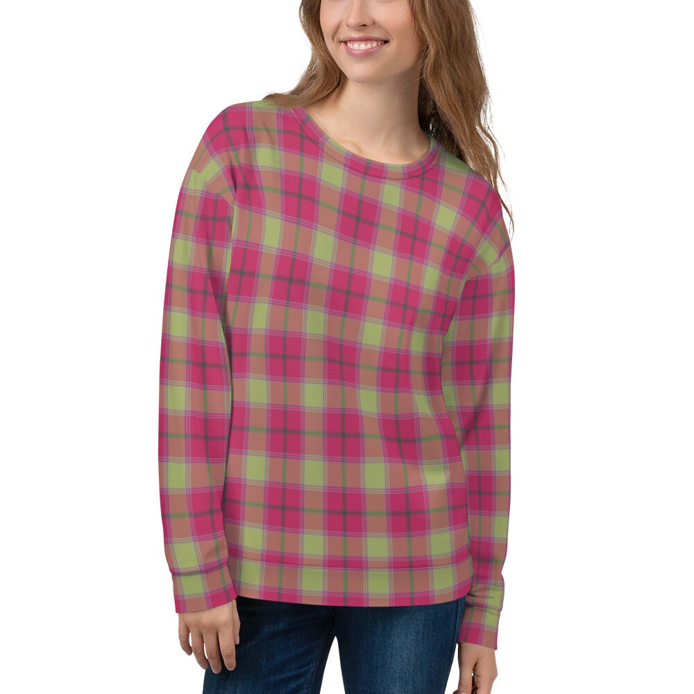 Connaught Sweatshirt, Tartan Sweater for Valentine's Day, Preppy Plaid Shirt