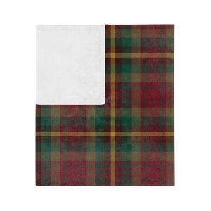 Caledonian Maple Minky Blanket, Rustic Plaid Home Decor, Tartan Fall Throw Blanket