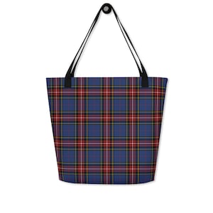 Glen Stewart Everyday Bag, Scottish Tartan Tote, Plaid Shoulder Bag for Travel Gift