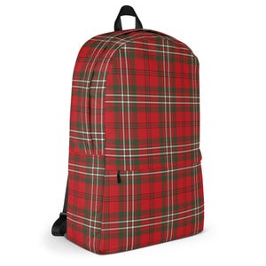 Zaino Scott Tartan, borsa scolastica a quadri rossi, zaino per laptop a quadri scozzesi, zaino da viaggio preppy, borsa per libri universitari, zaino per tutti i giorni