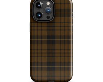 Stout Phone Case, Tough Case for iPhone 15, Tech Accessory Plaid Phone Protector