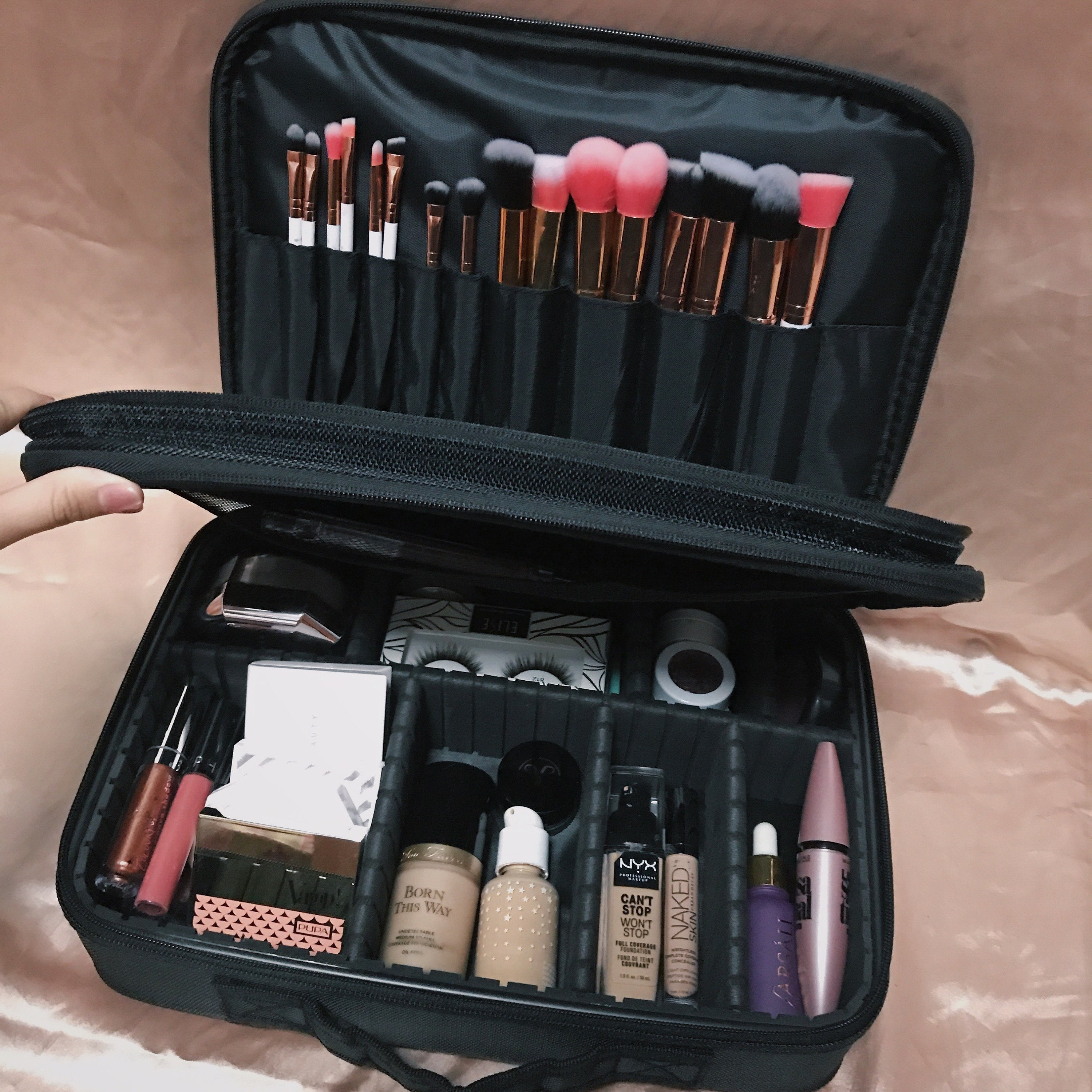 Heldig Cosmetic Case Makeup Brush Organizer Makeup Artist Case Functional  Cosmetic Bag Makeup Handbag for Travel & Home Gift