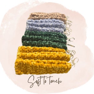 Pulsera sofisticada de terciopelo / Pulsera hecha a mano / Pulsera de crochet / Regalo para ella / Pulsera de moda / Llavero de pulsera de crochet de terciopelo