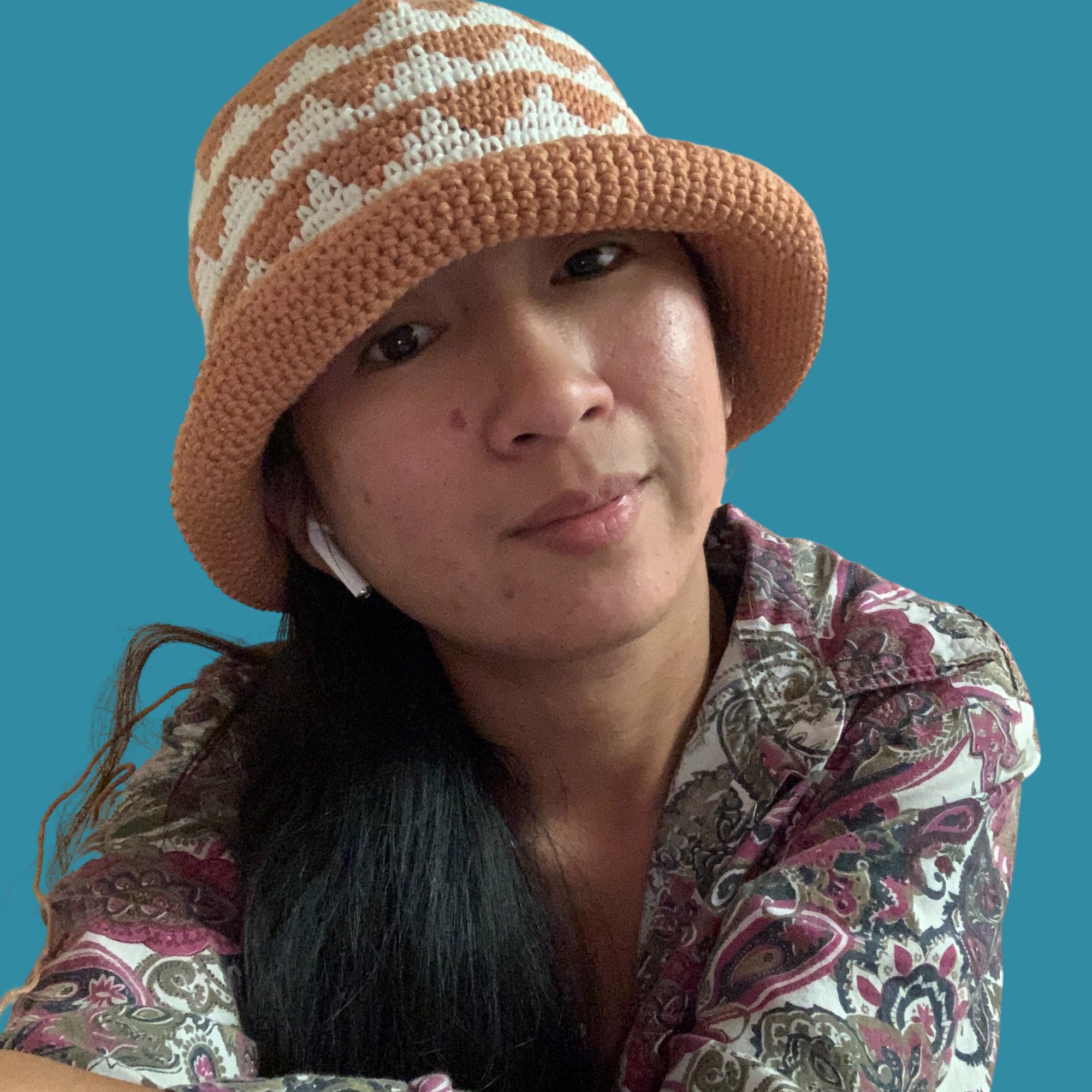 Designed Crochet Bucket Hat Yarn Bucket Hat Cute Bucket Hat Etsy