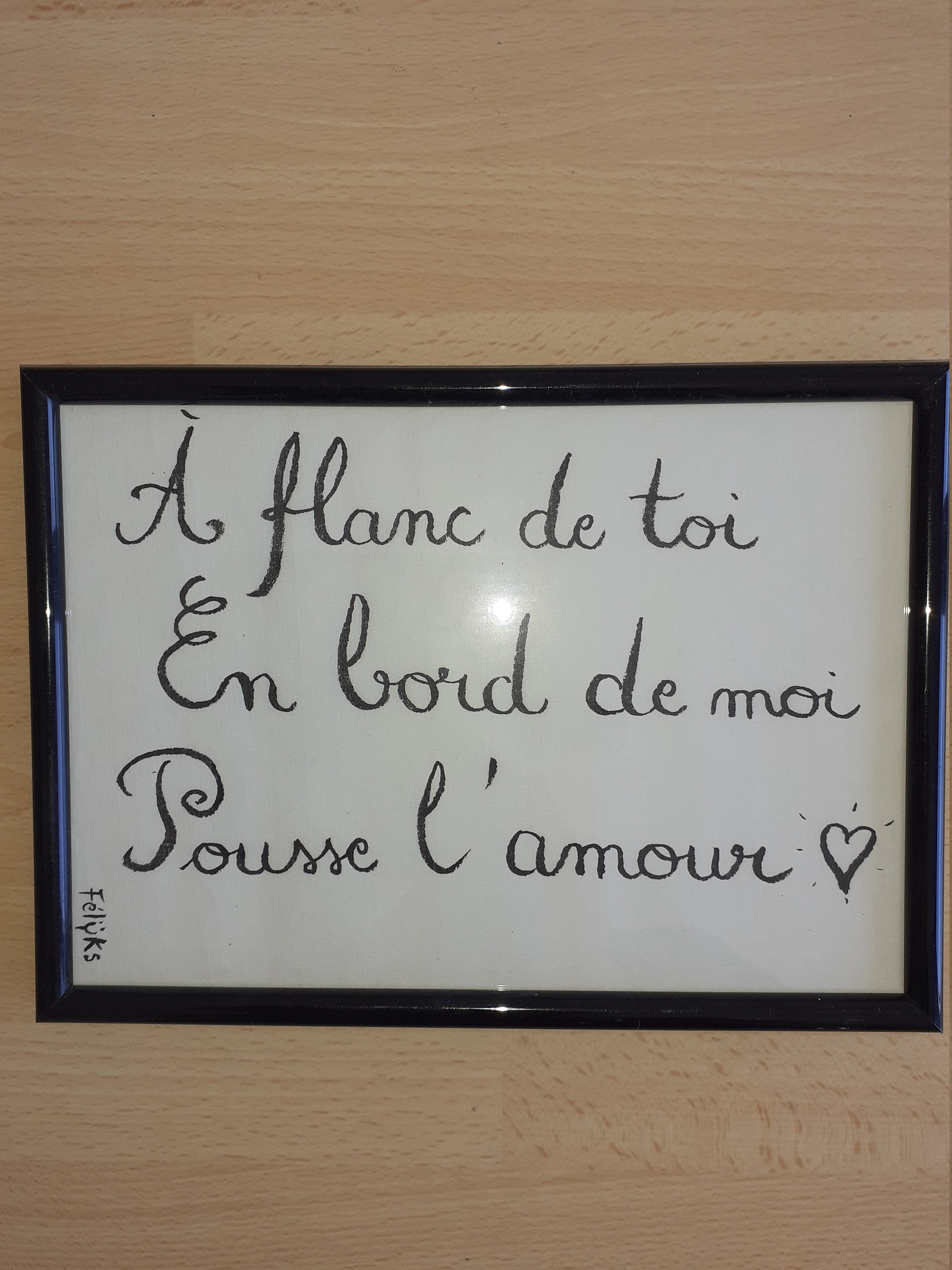 Cadre Poétique - Haïku Original Calligraphié 16 cm X 22 cm
