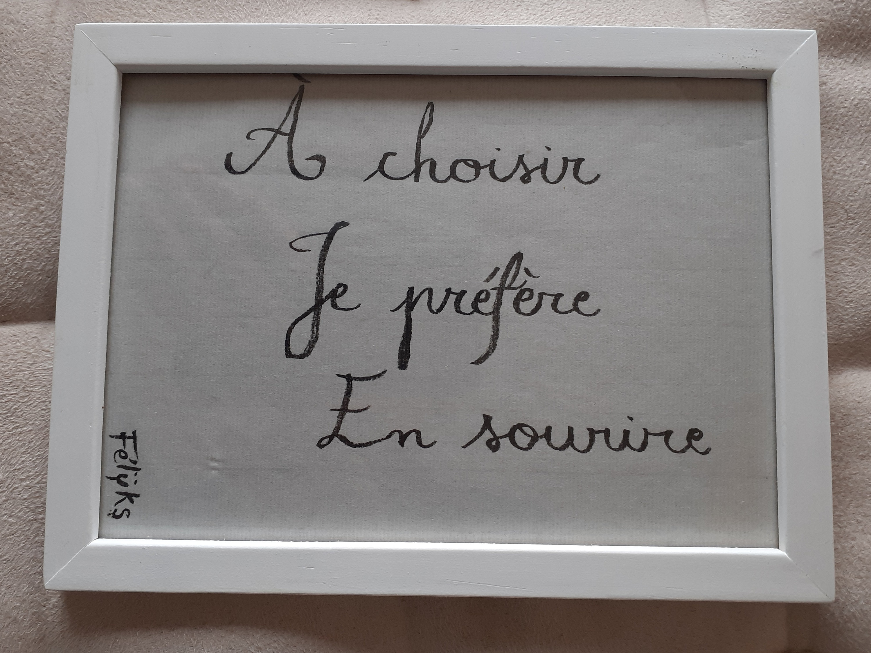Cadre Poétique - Haïku Original Calligraphié 14, 5 cm X 19, 5 cm