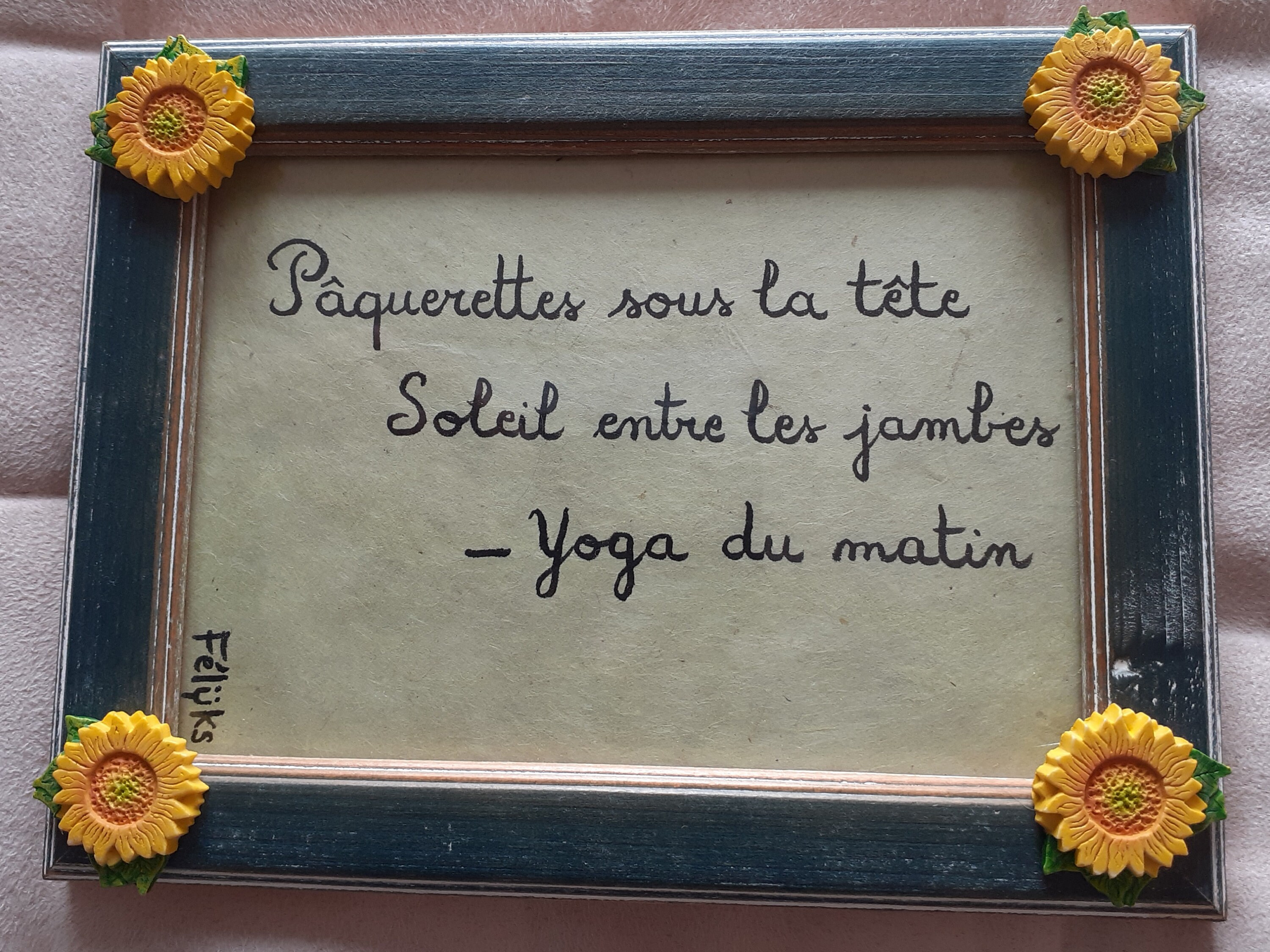 Cadre Poétique - Haïku Original Calligraphié 16, 5 cm X 21, 5 cm