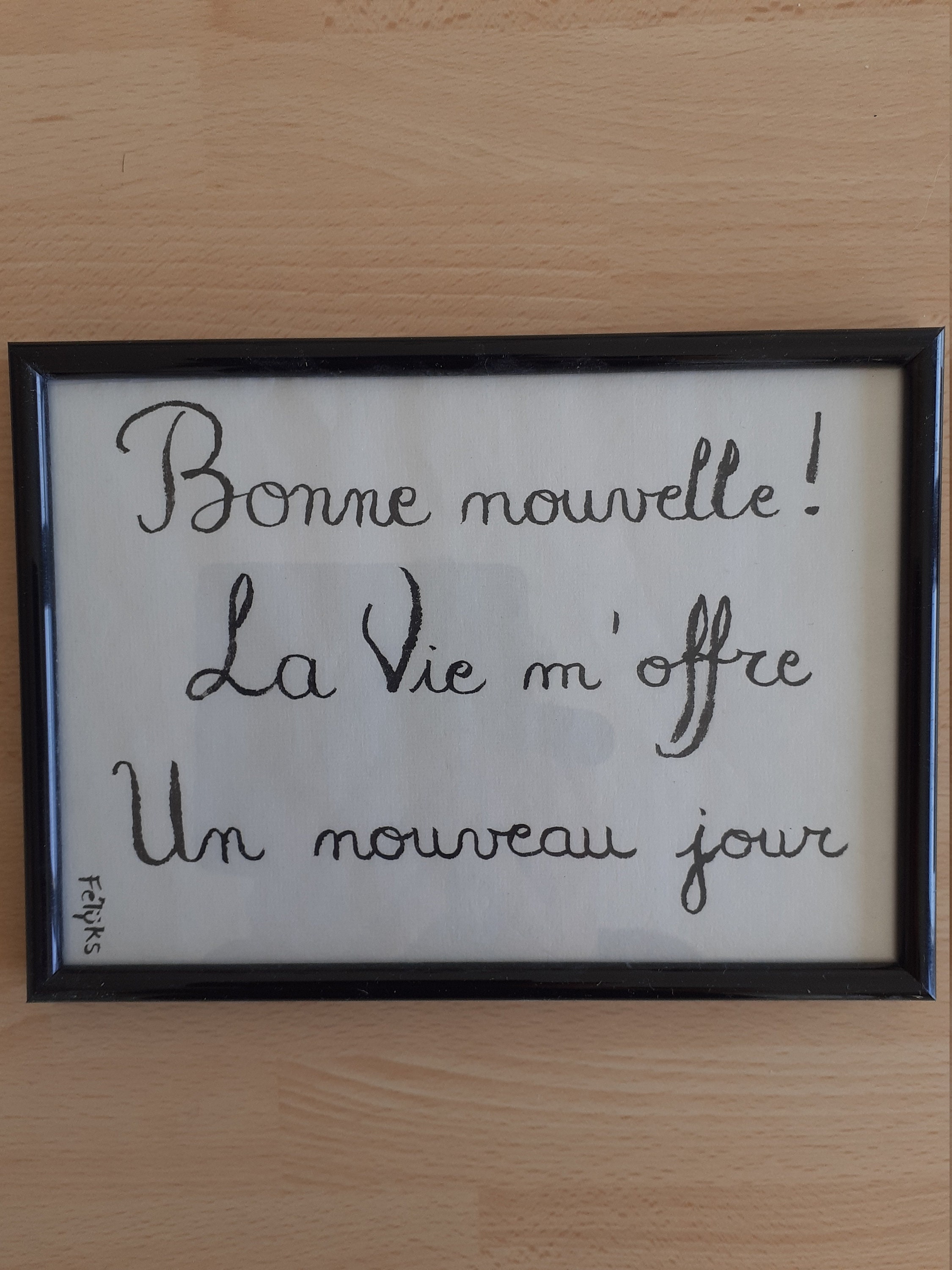 Cadre Poétique - Haïku Original Calligraphié 16 cm X 22 cm