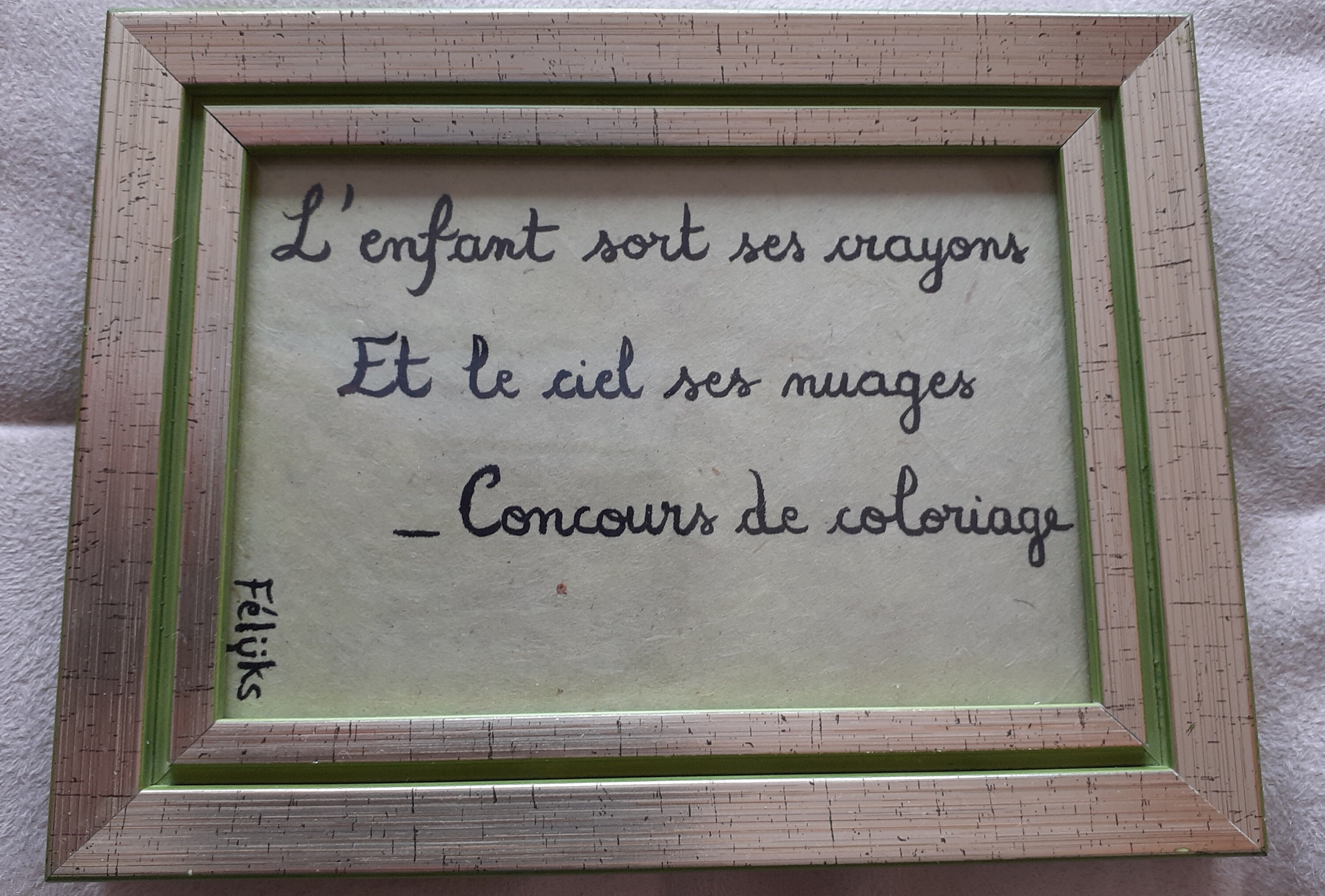 Cadre Poétique - Haïku Original Calligraphié 14 cm X 19 cm