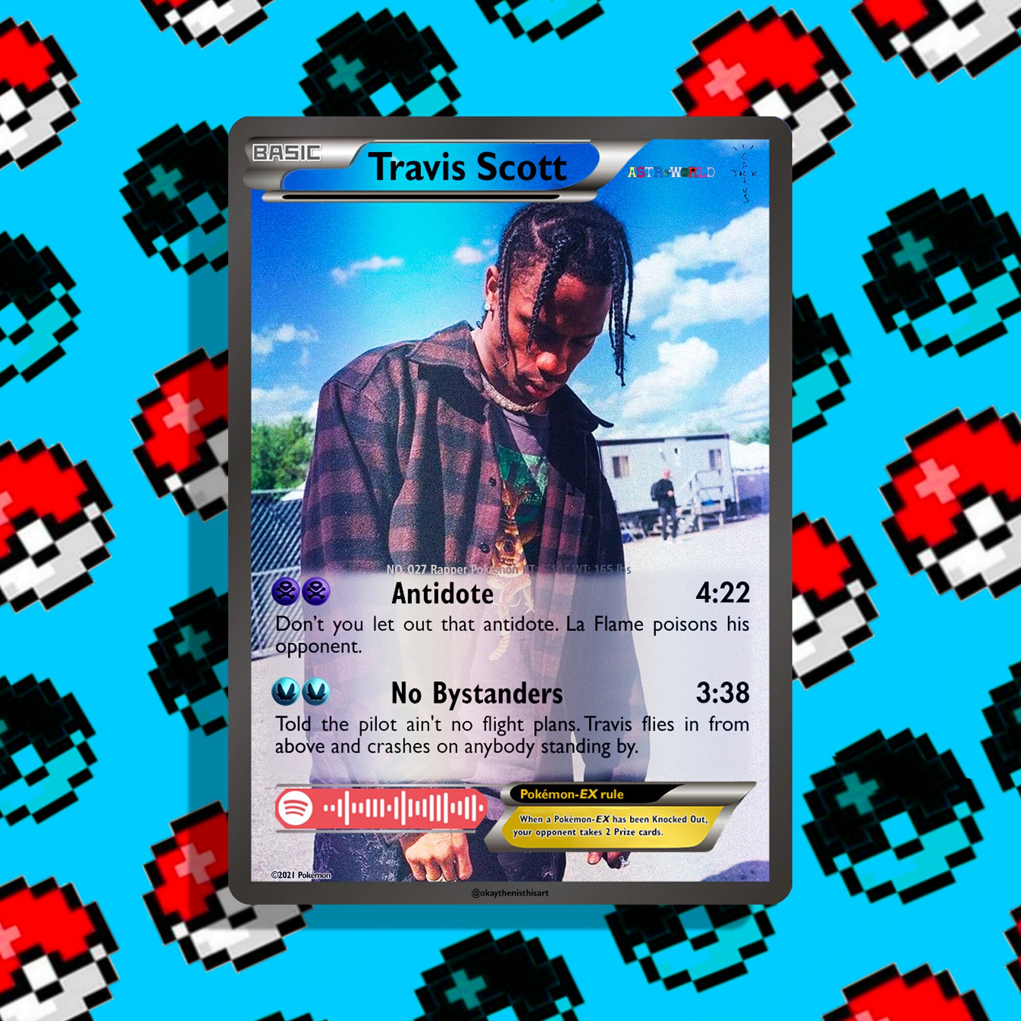 Travis Scott Custom Holo Pokemon Card Astroworld Rapper - Etsy UK