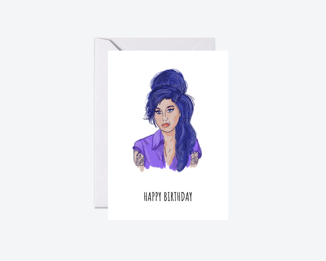 Amy Winehouse Happy Birthday Birthday Card - Etsy