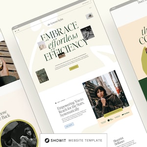 Showit Website Template for Coaches, Influencers, Service Providers and Bloggers | Editorial and Colorful Website Template | Lennon