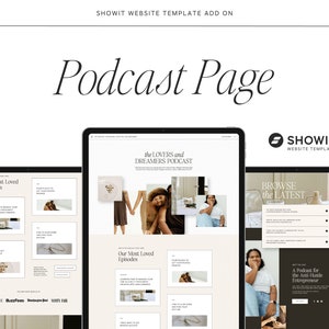 Podcast Showit Vorlage, Podcast Landing Page, Website Vorlage, ShowIt Website, Podcast Website, Anpassbare Website Vorlage