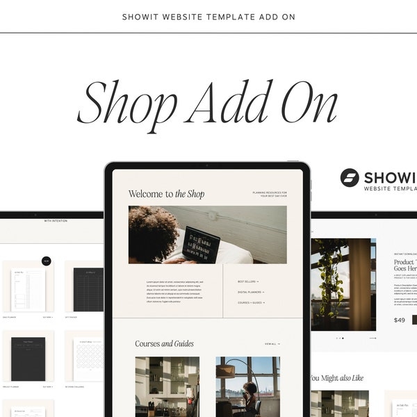 Shop Showit Template, Shop Add On for Showit, Showit Website Template, ShowIt Website, shop template showit, Customizable Website Template