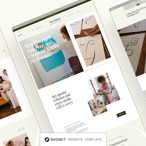 Showit Website Template for Coaches, Influencers, Service Providers and Bloggers | Artsy Website Template | Nia