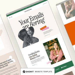 Showit Website Template for Coaches, Influencers, Service Providers and Bloggers | Colorful and Bold Website Template | Maxine
