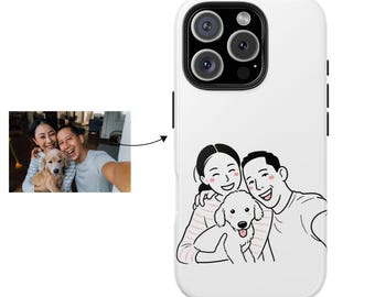 Custom Pet Portrait Phone Case | Personalized Family Illustration Gift