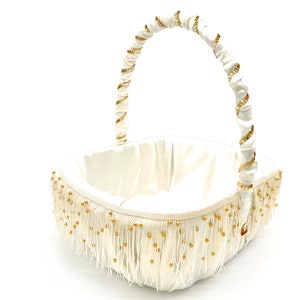Wedding basket for nikah shaadi walima bidh tray handmade in gold and white