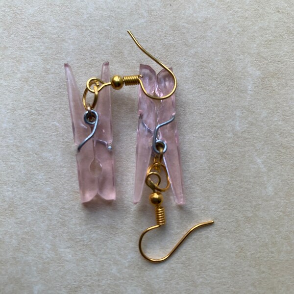 Clothespin earrings PINK