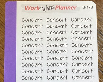CONCERT Planner Sticker || Script Sticker || S-17 || Schul- oder College-Extracurricular-Pläne