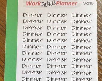 DINNER Planner Sticker || Script Sticker || S-21 || Menüplanungsschrift