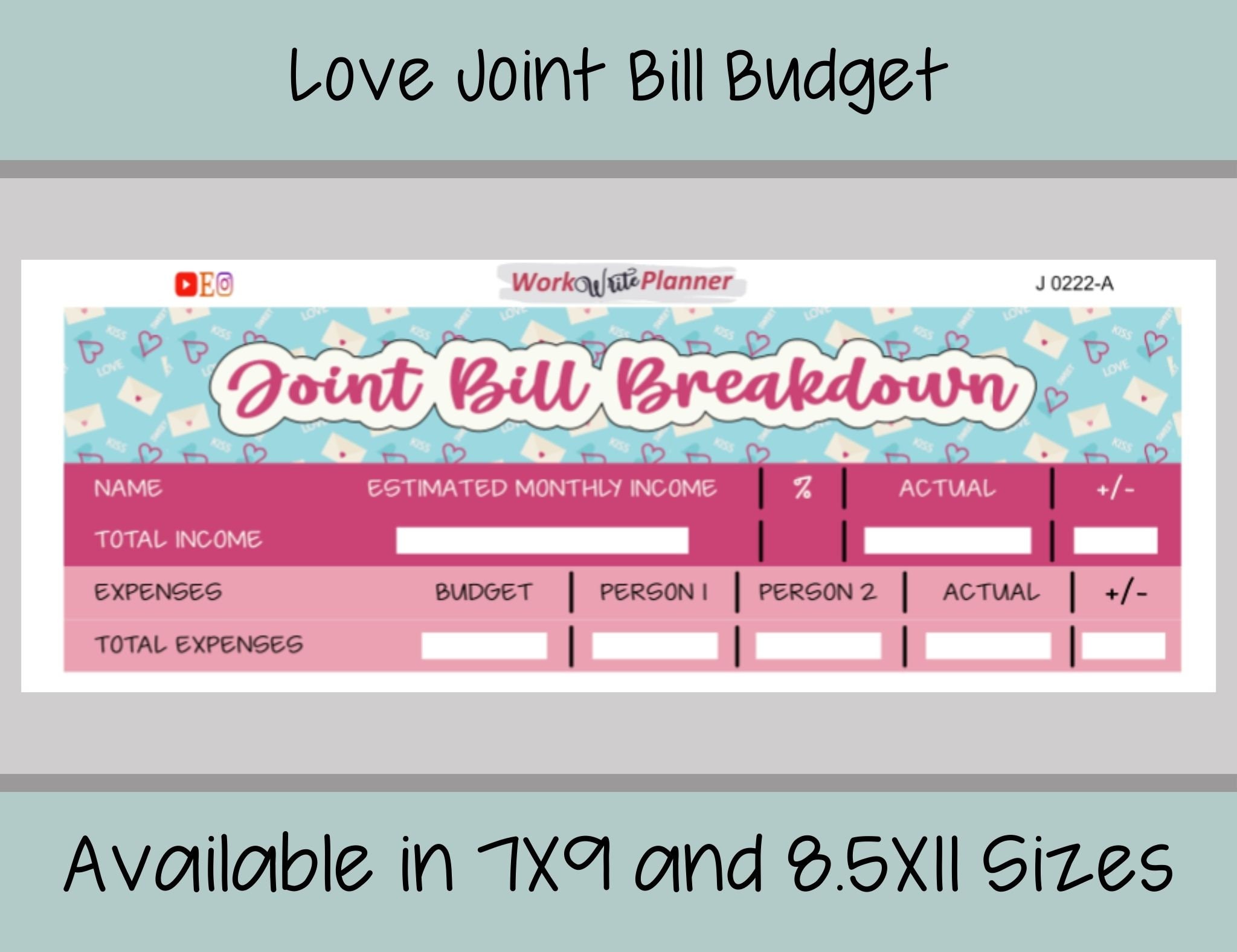 Roommate Budget Sticker Joint Monthly Budget Sticker JOINT BILL BUDGET Fits Erin Condren Planner or Similar || J-0222 Roommate Budget Sticker Joint Monthly Budget Sticker JOINT BILL BUDGET Fits Erin Condren Planner or Similar || J-0222