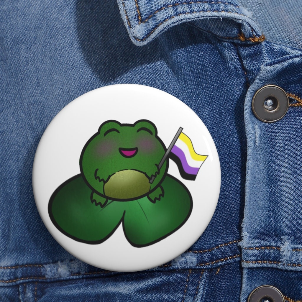 Pride Frog Button Nonbinary Etsy