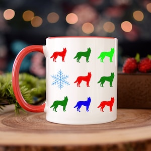 German Shepherd Christmas Mug, Holiday Coffee Mug, Christmas Mug, Holiday Gift, Christmas Gift, German Shepherd Owner Gift