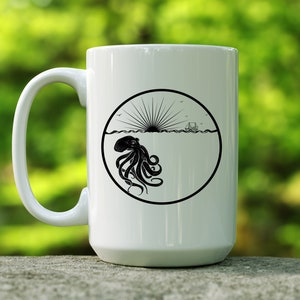 Kraken Mug, Graphic Mug, Coffee Mug, Tea Cup, Nautical Mug, Unique Mug, Gift for Him, Gift for Her, Everyday Mug, Unique Coffee Mug, Fun Mug