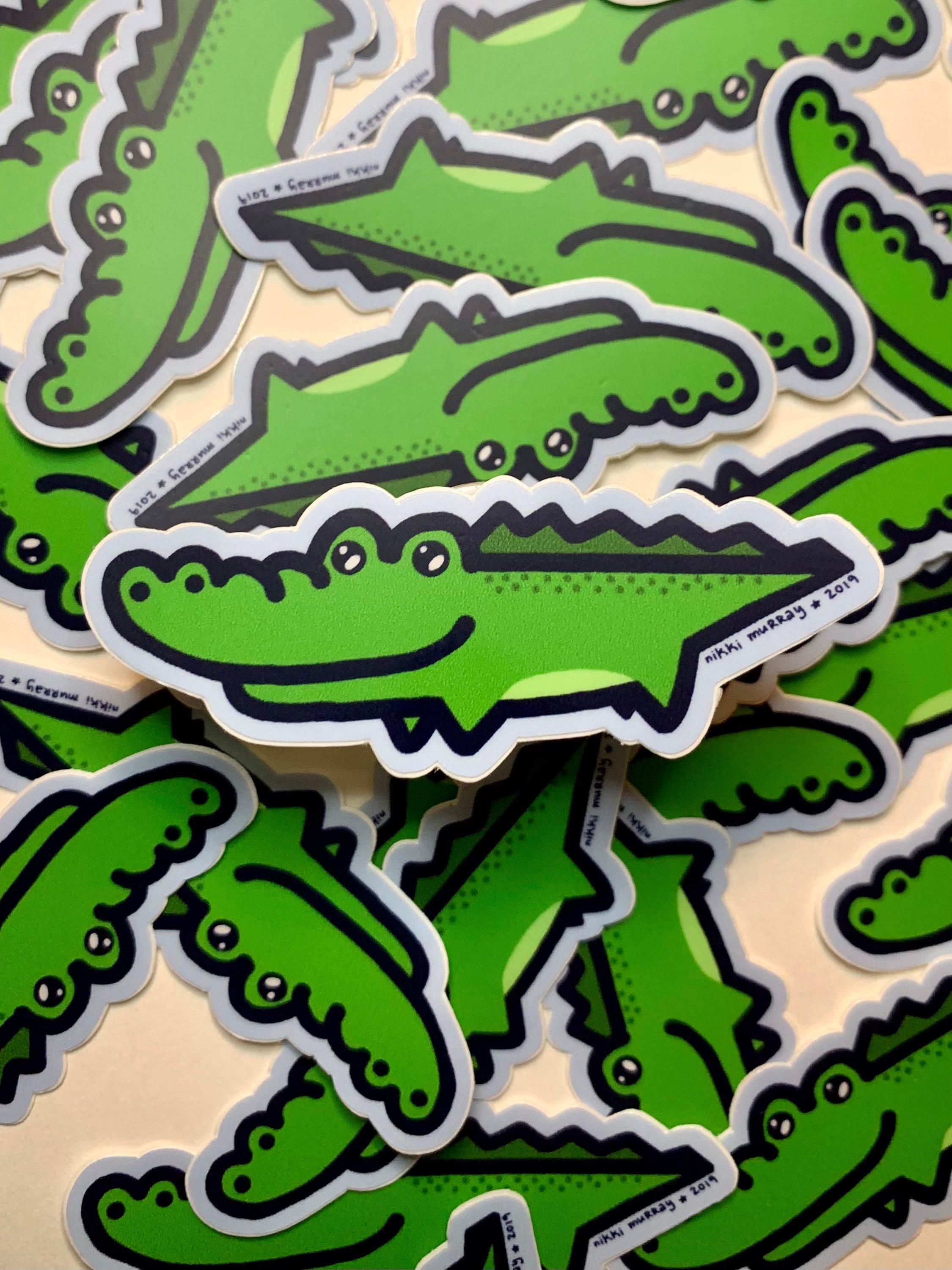 Cute Alligator Sticker, Weatherproof Vinyl Crocodile Decal - Etsy