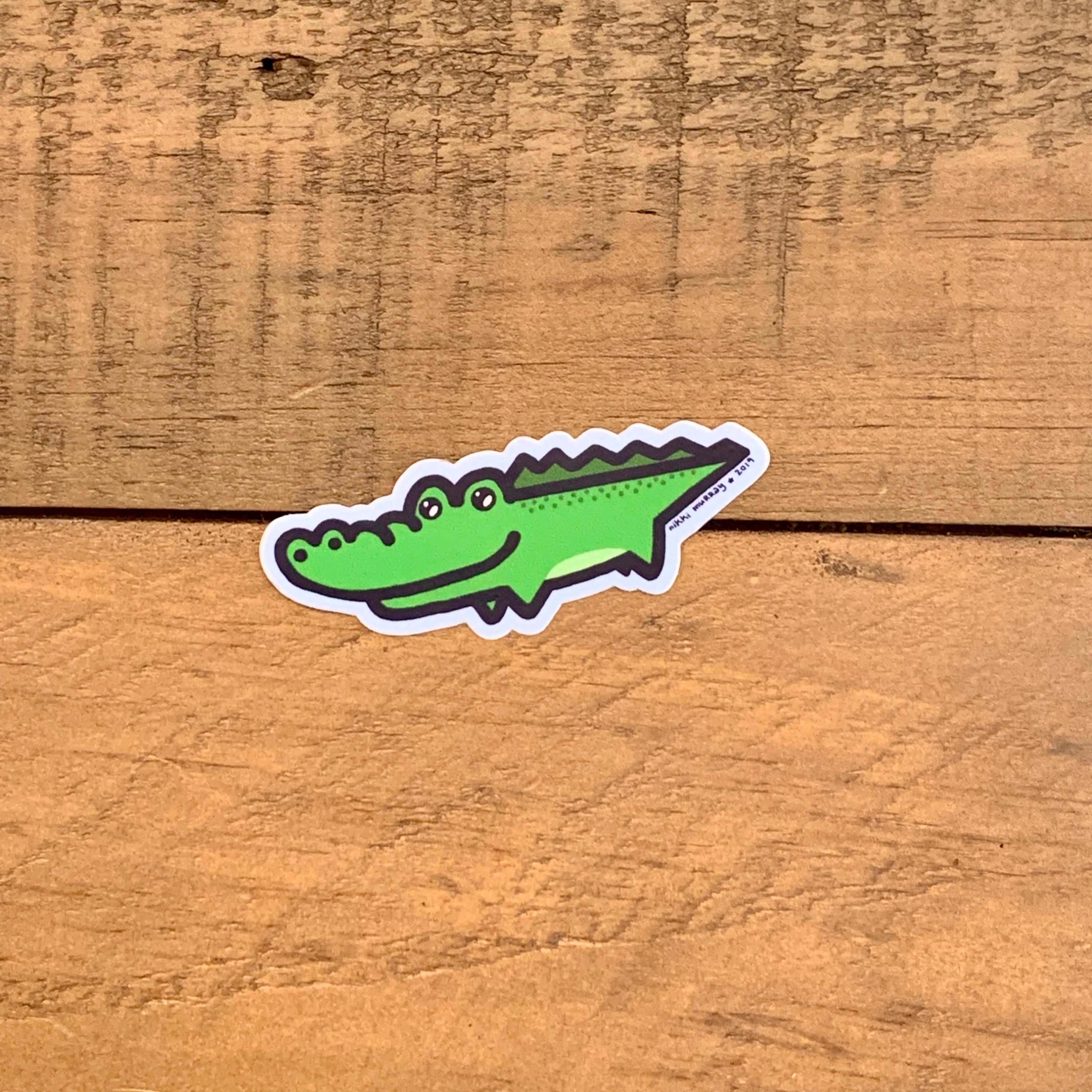 Cute Alligator Sticker, Weatherproof Vinyl Crocodile Decal - Etsy